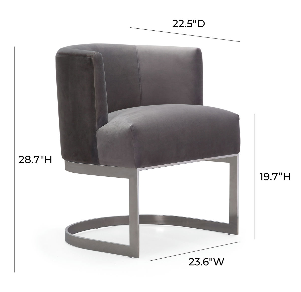 TOV Furniture Eva Grey Velvet Chair