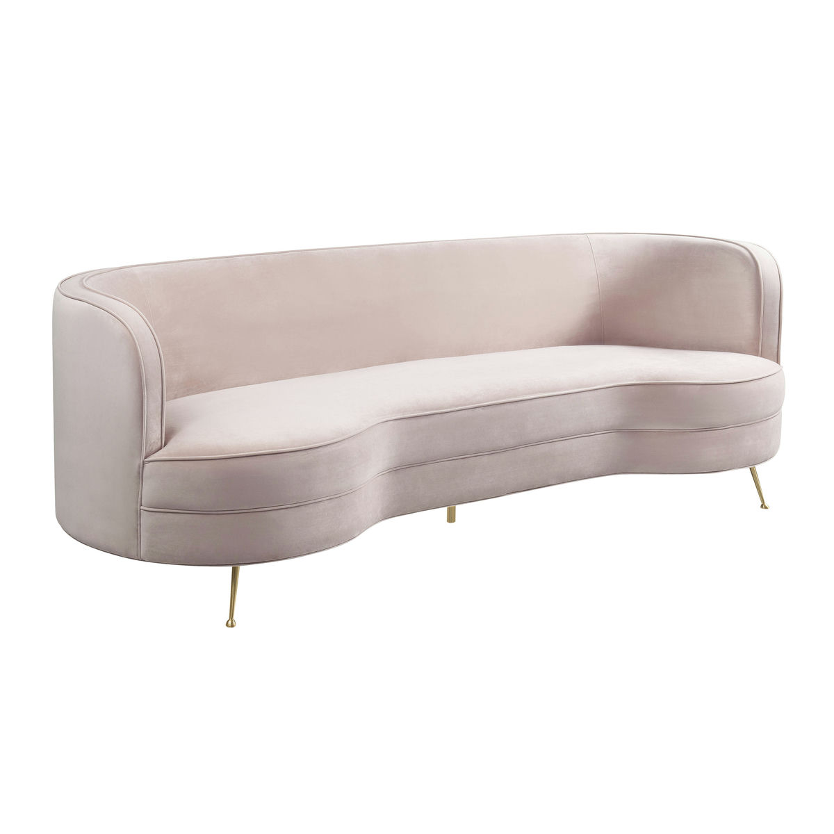 TOV Furniture Flare Blush Velvet Sofa