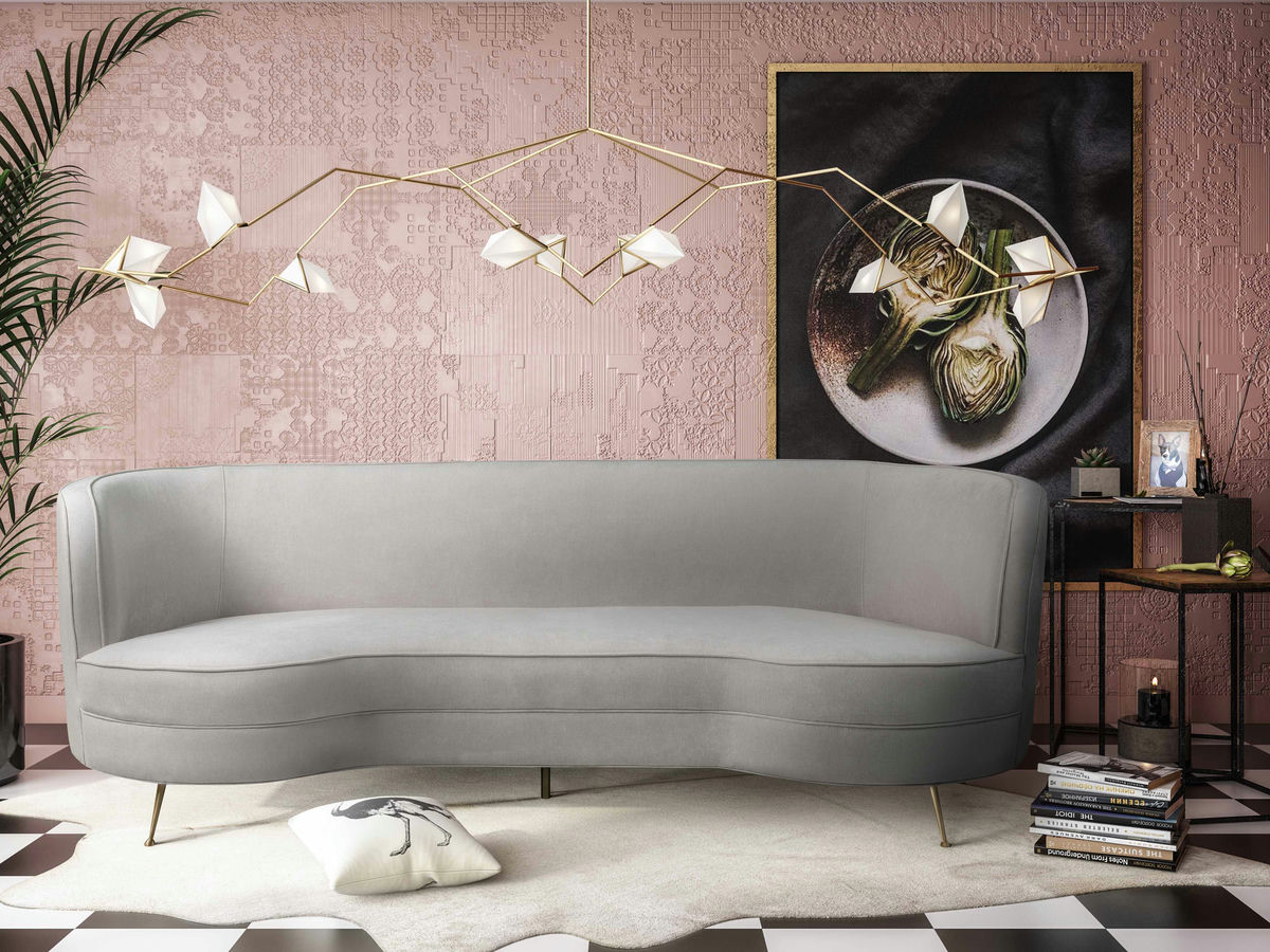 TOV Furniture Flare Cream Chenille Sofa