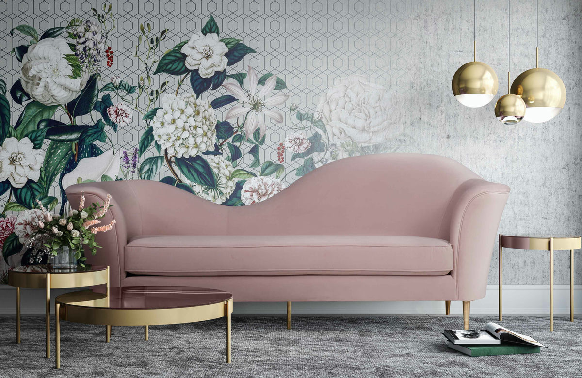 TOV Furniture Plato Blush Velvet Sofa