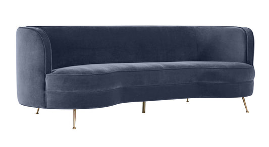 TOV Furniture Flare Dark Grey Velvet Sofa