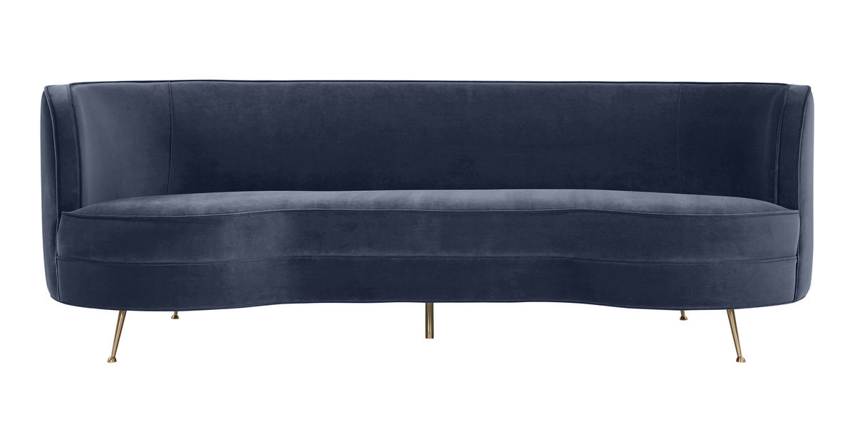 TOV Furniture Flare Dark Grey Velvet Sofa