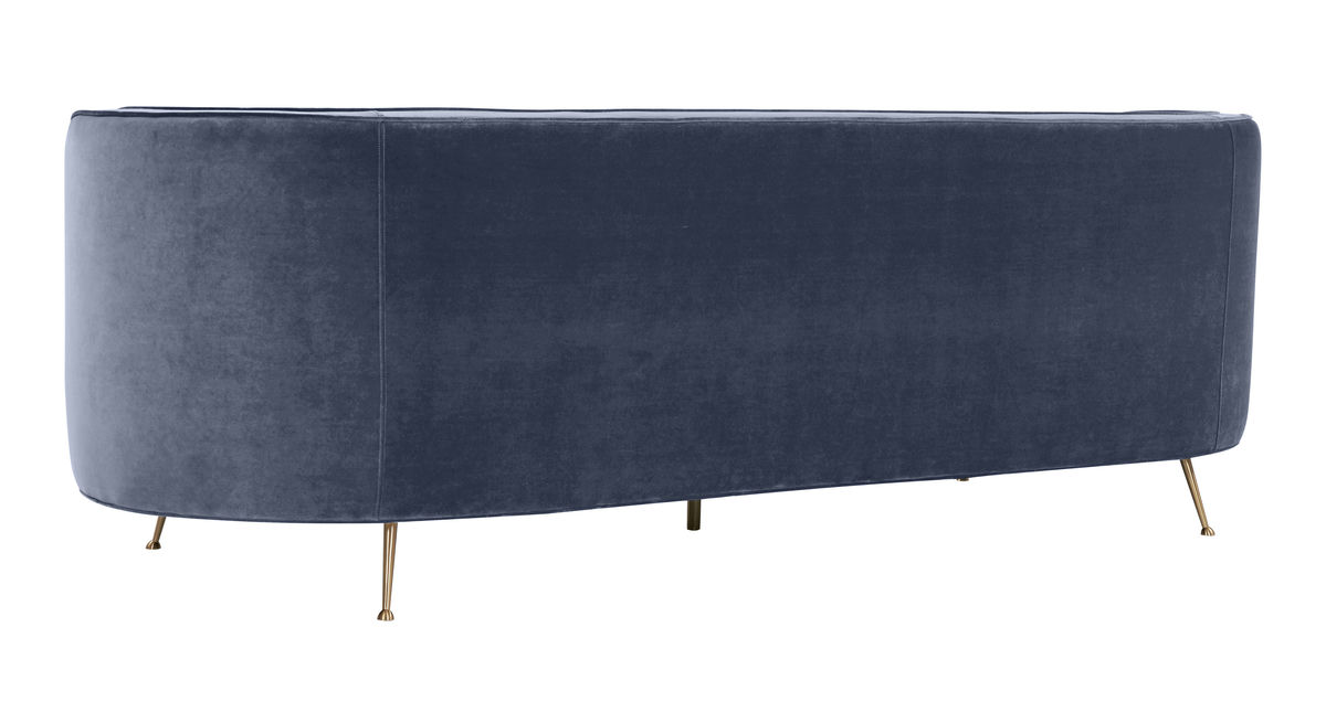 TOV Furniture Flare Dark Grey Velvet Sofa