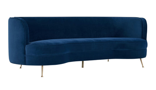 TOV Furniture Flare Navy Velvet Sofa