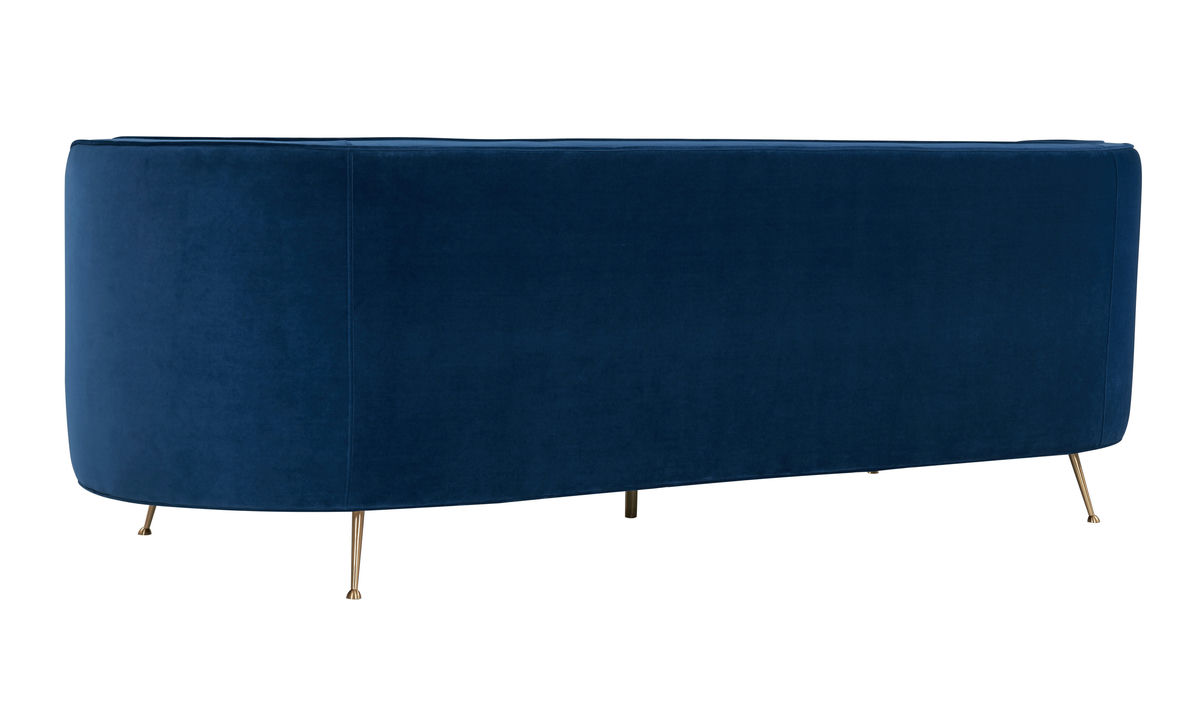 TOV Furniture Flare Navy Velvet Sofa