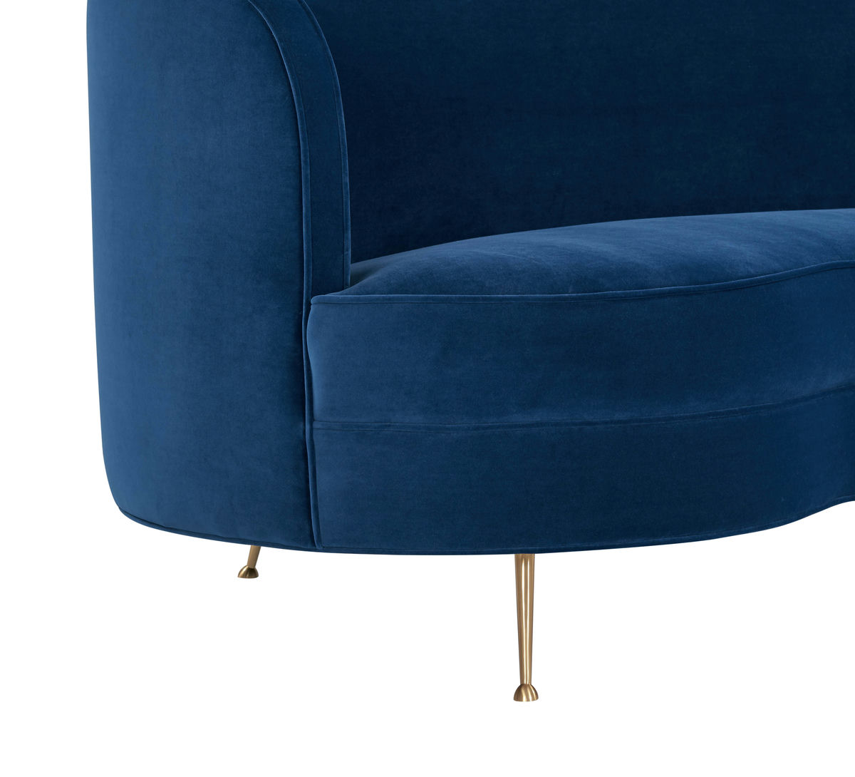 TOV Furniture Flare Navy Velvet Sofa