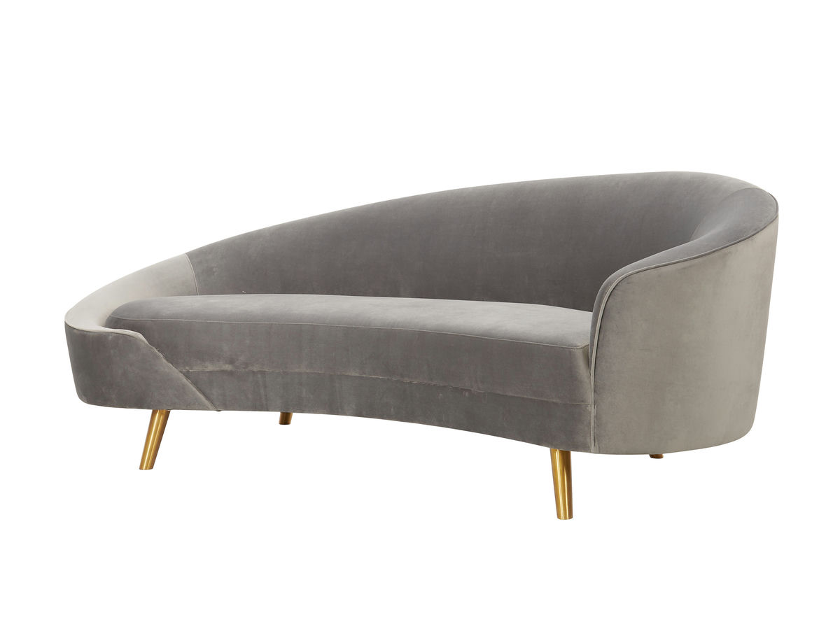 TOV Furniture Cleopatra Grey Velvet Sofa