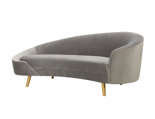 TOV Furniture Cleopatra Grey Velvet Sofa
