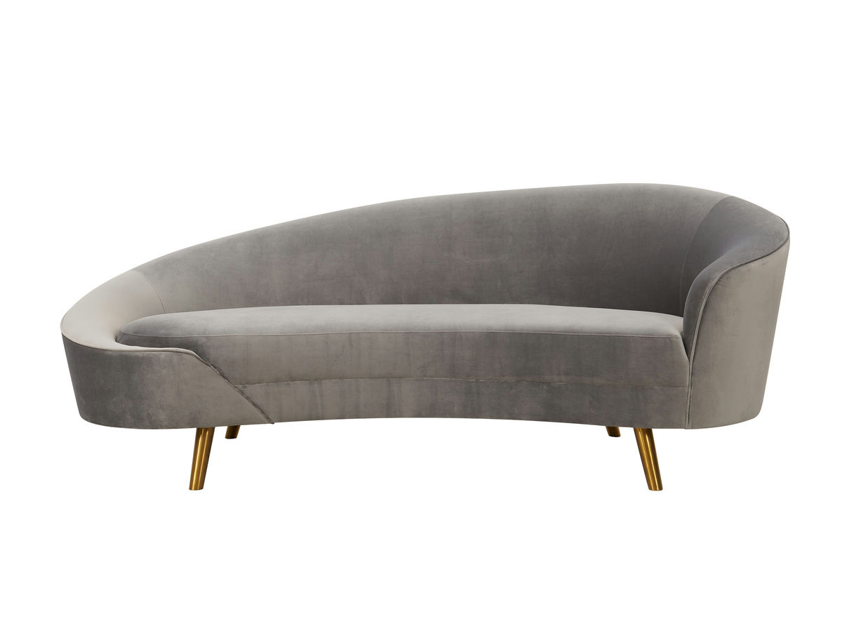 TOV Furniture Cleopatra Grey Velvet Sofa