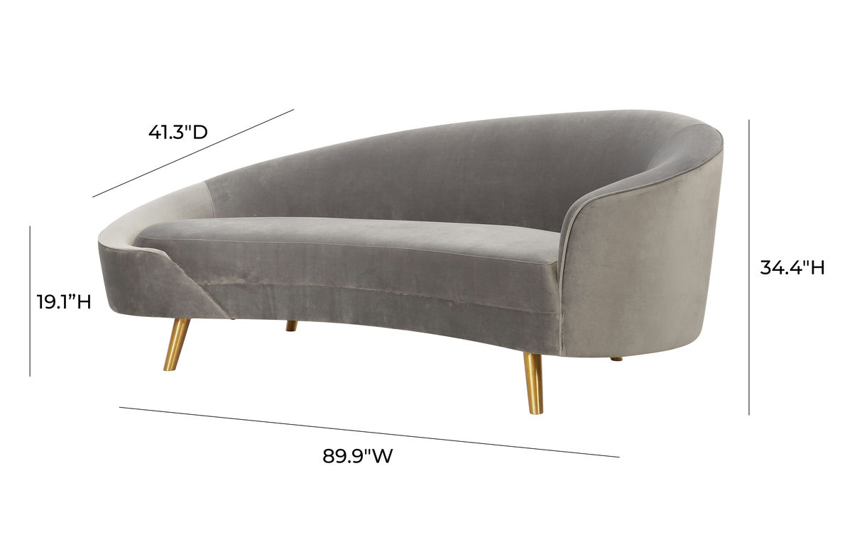 TOV Furniture Cleopatra Grey Velvet Sofa