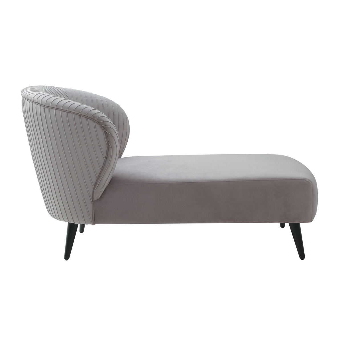 TOV Furniture Maliah Pleated Grey Velvet Settee