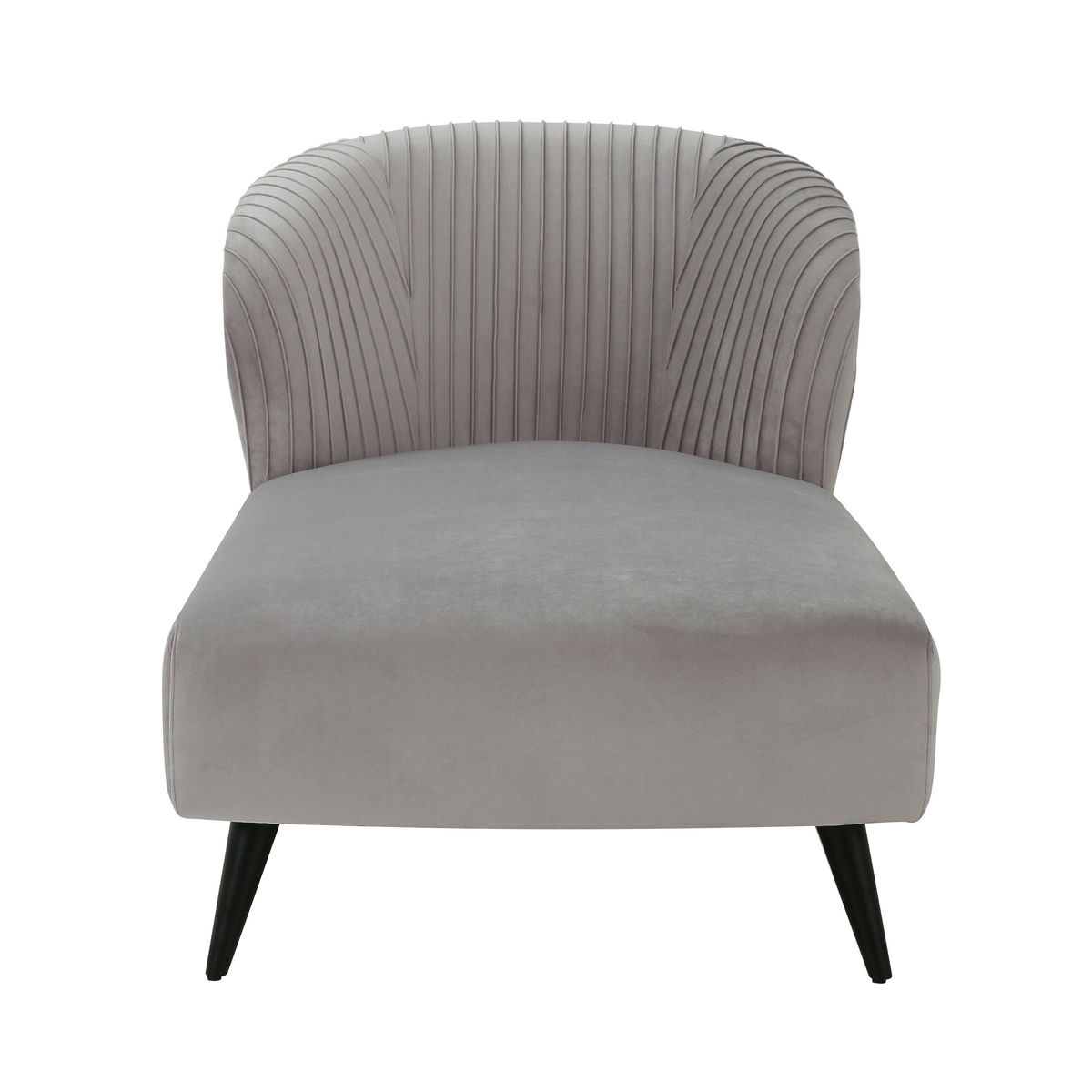 TOV Furniture Maliah Pleated Grey Velvet Settee