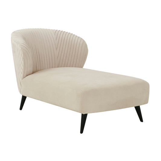 TOV Furniture Maliah Pleated Cream Velvet Settee