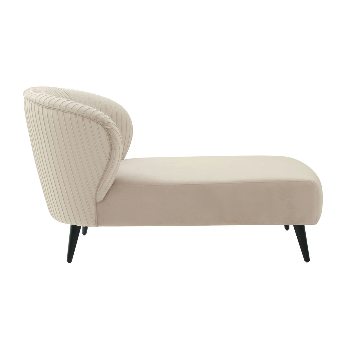TOV Furniture Maliah Pleated Cream Velvet Settee