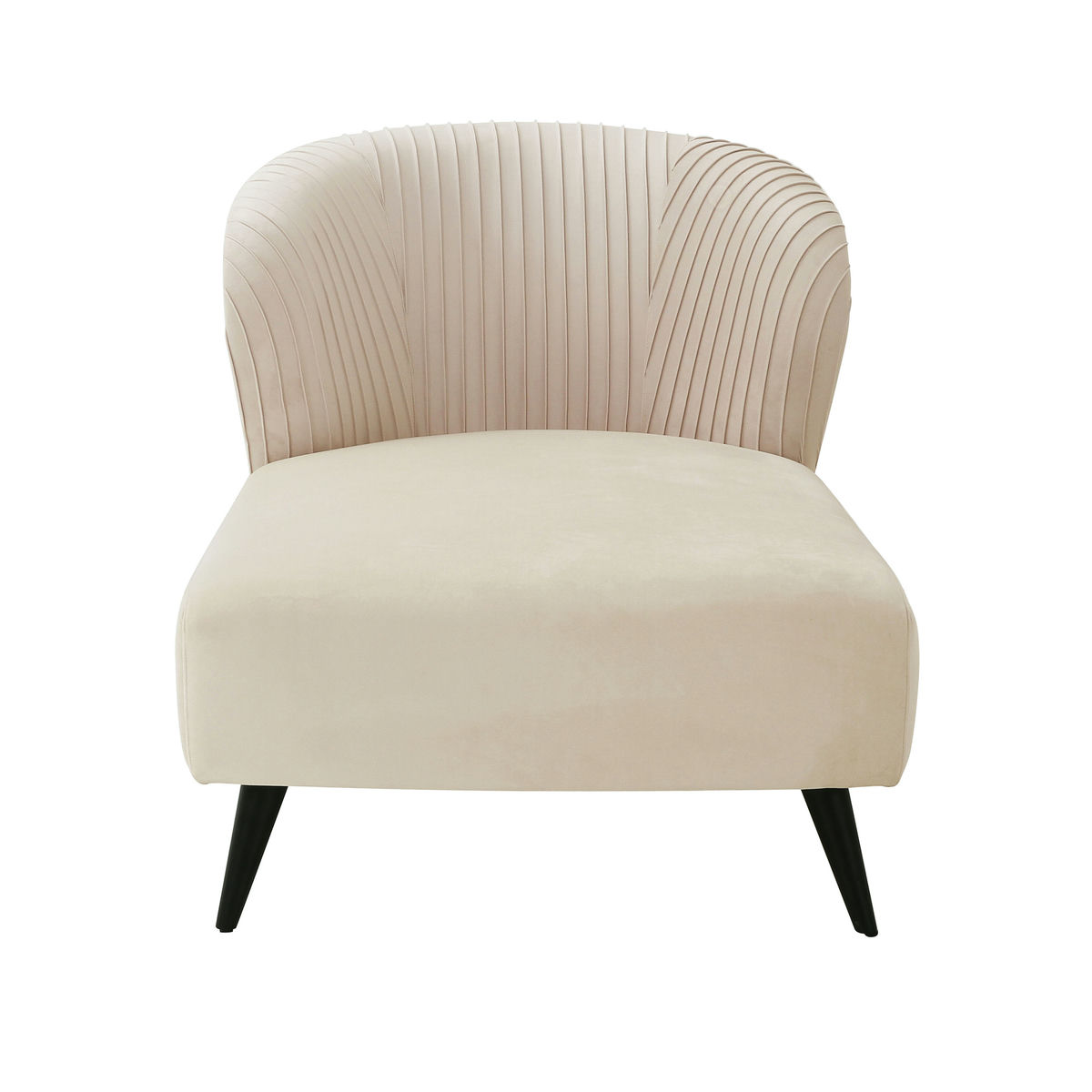 TOV Furniture Maliah Pleated Cream Velvet Settee