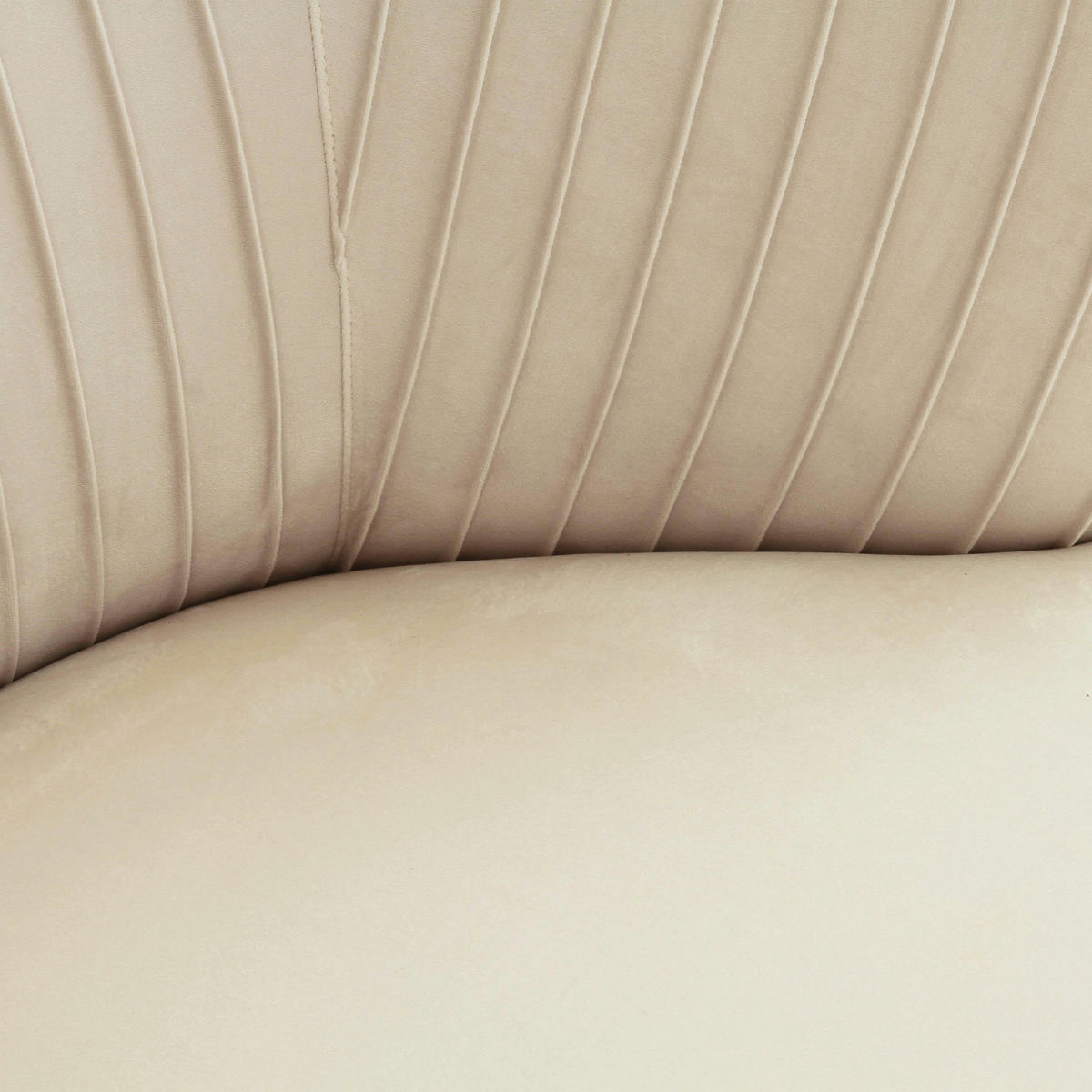 TOV Furniture Maliah Pleated Cream Velvet Settee