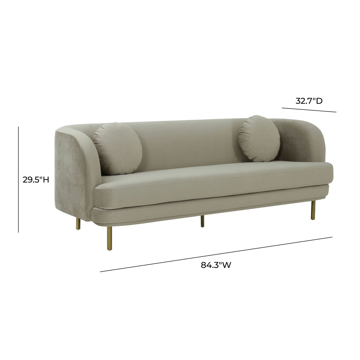 TOV Furniture Sariah Alabaster Velvet Sofa