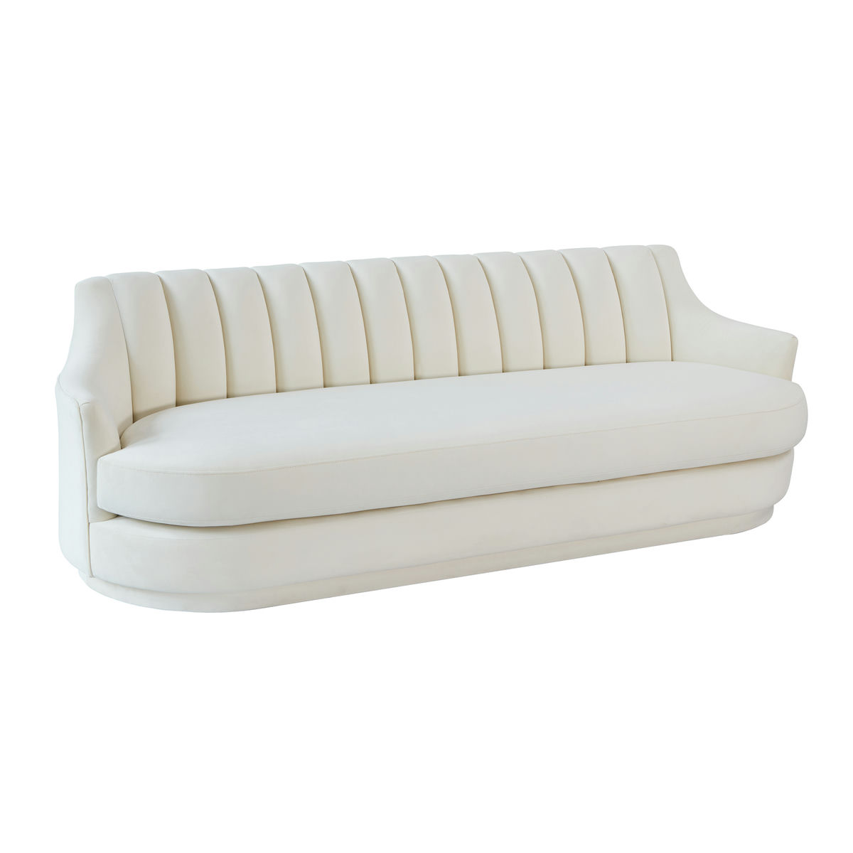 TOV Furniture Peyton Cream Velvet Sofa