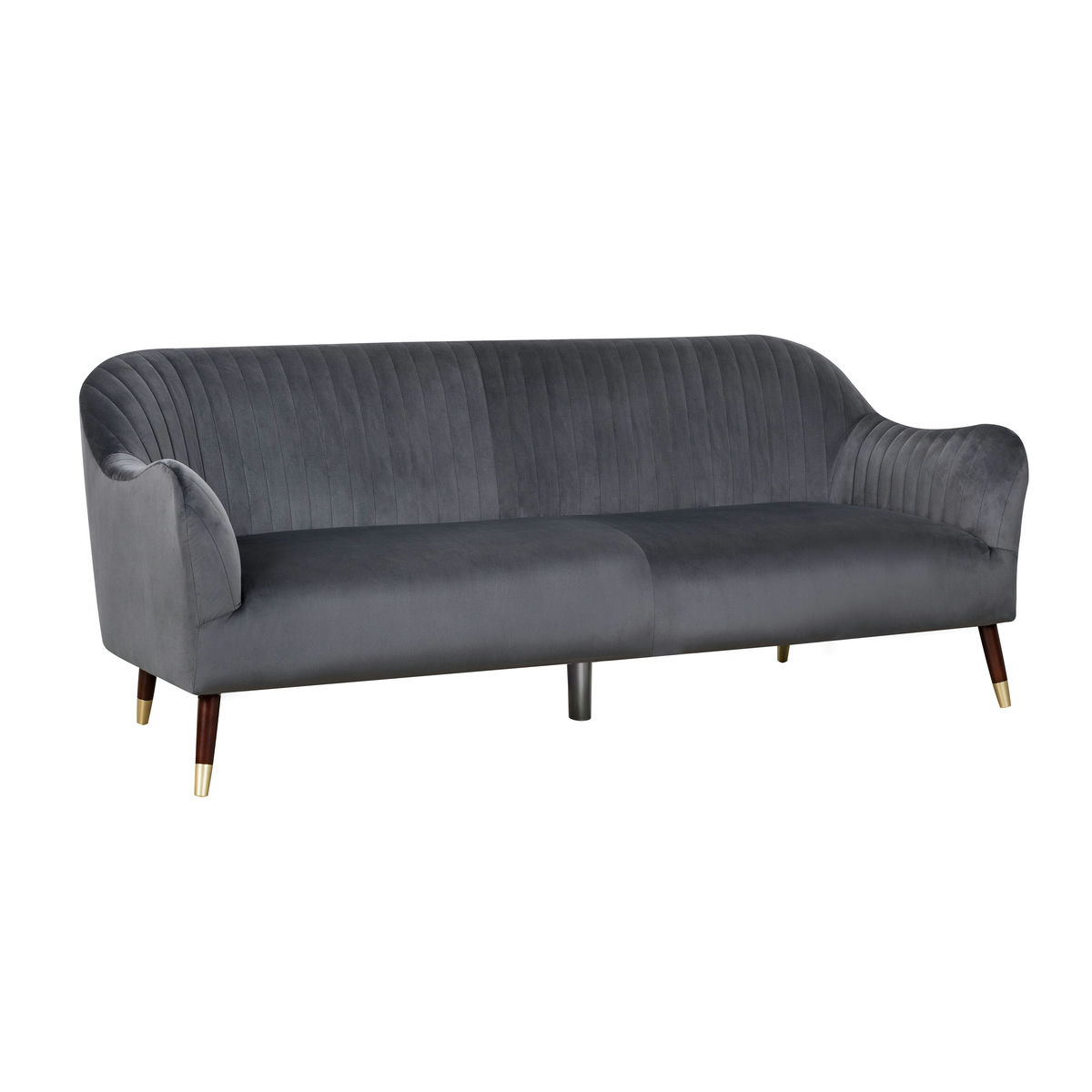 TOV Furniture Natalia Grey Velvet Sofa