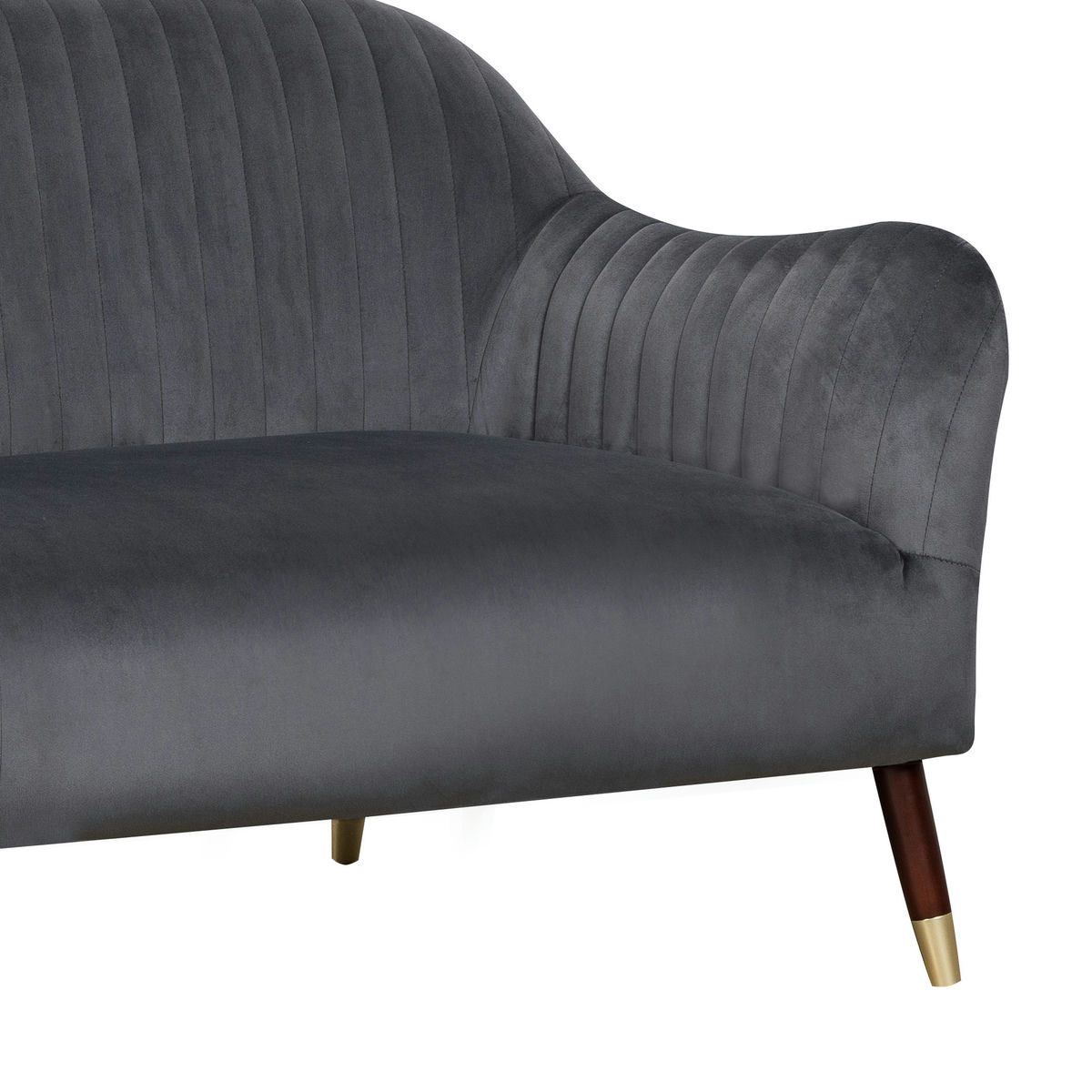 TOV Furniture Natalia Grey Velvet Sofa