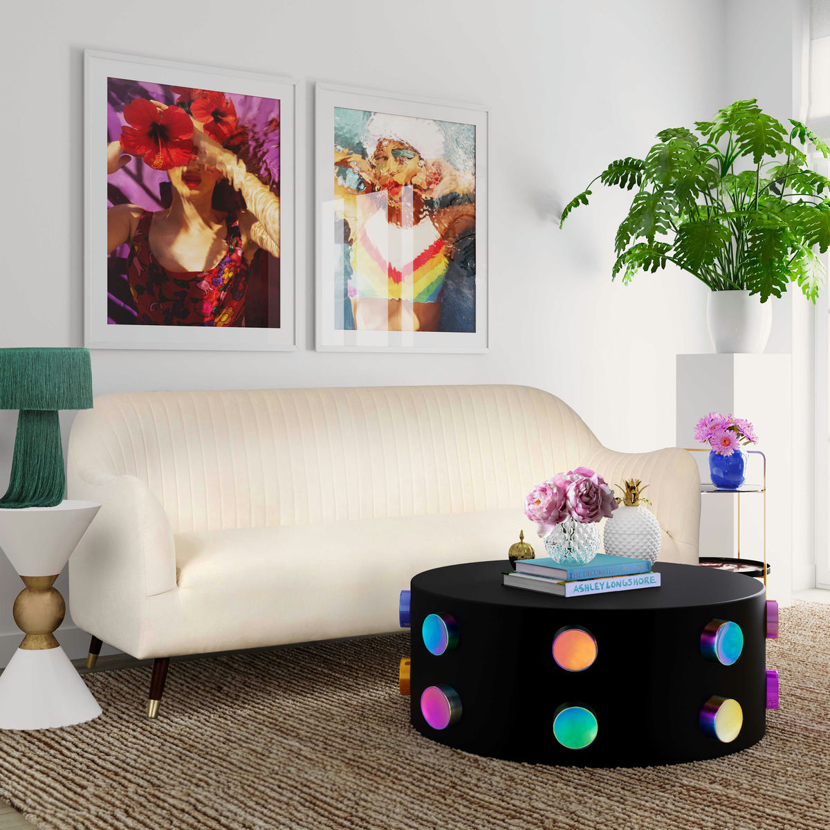 TOV Furniture Natalia Cream Velvet Sofa