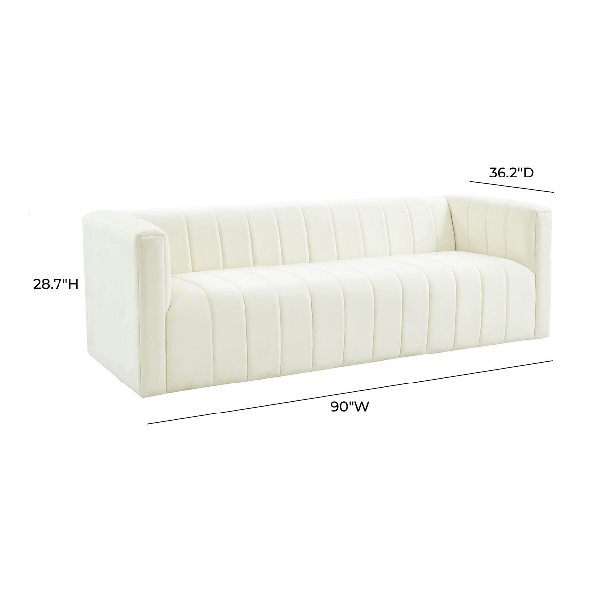 TOV Furniture Norah Cream Velvet Sofa