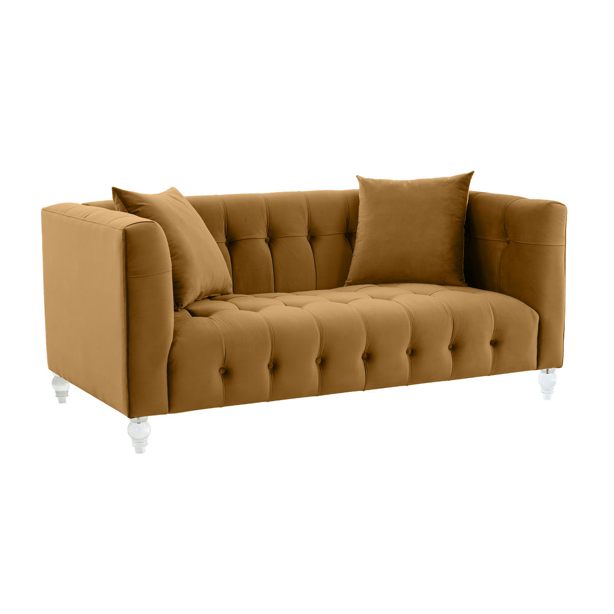 TOV Furniture Bea  Cognac Velvet Loveseat