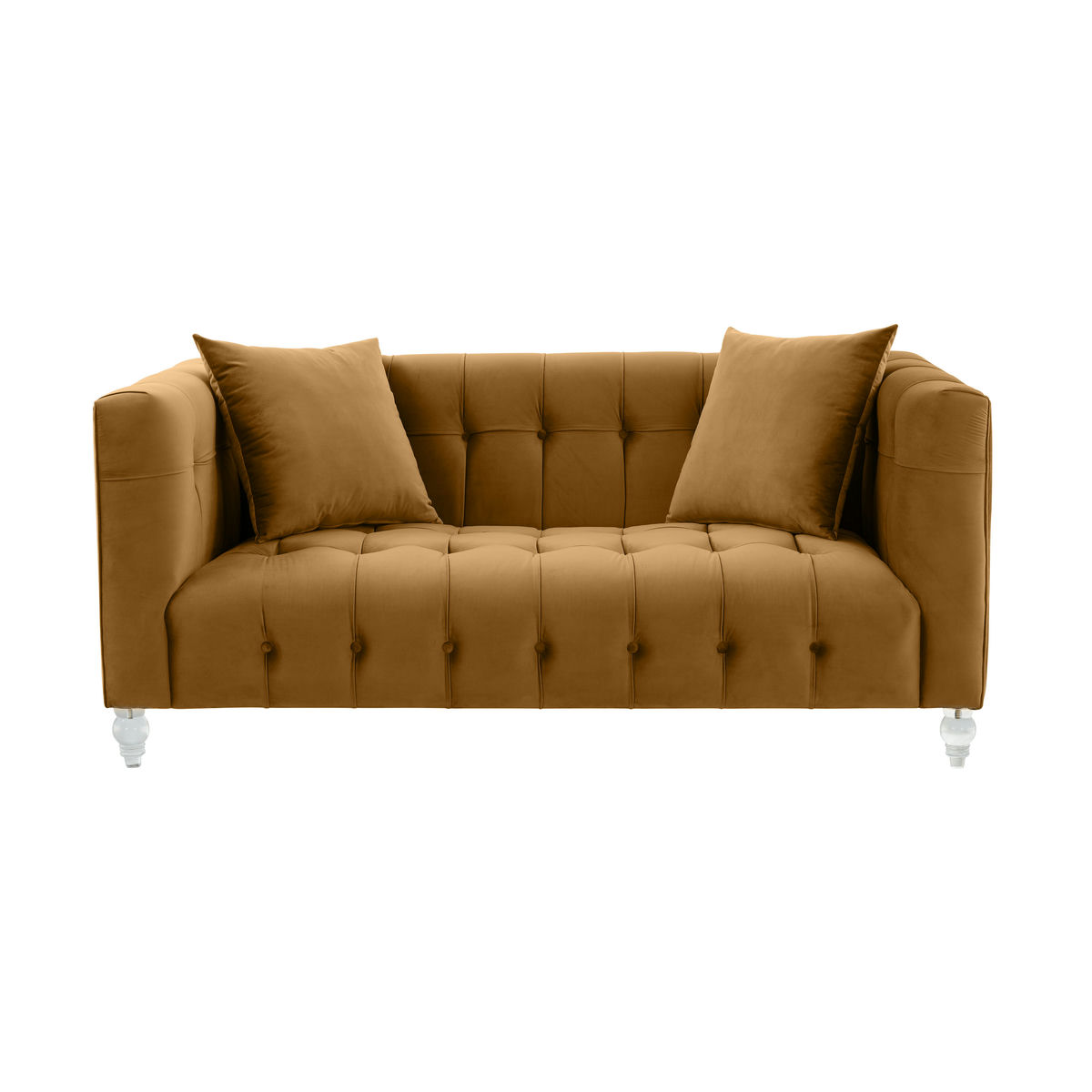 TOV Furniture Bea  Cognac Velvet Loveseat