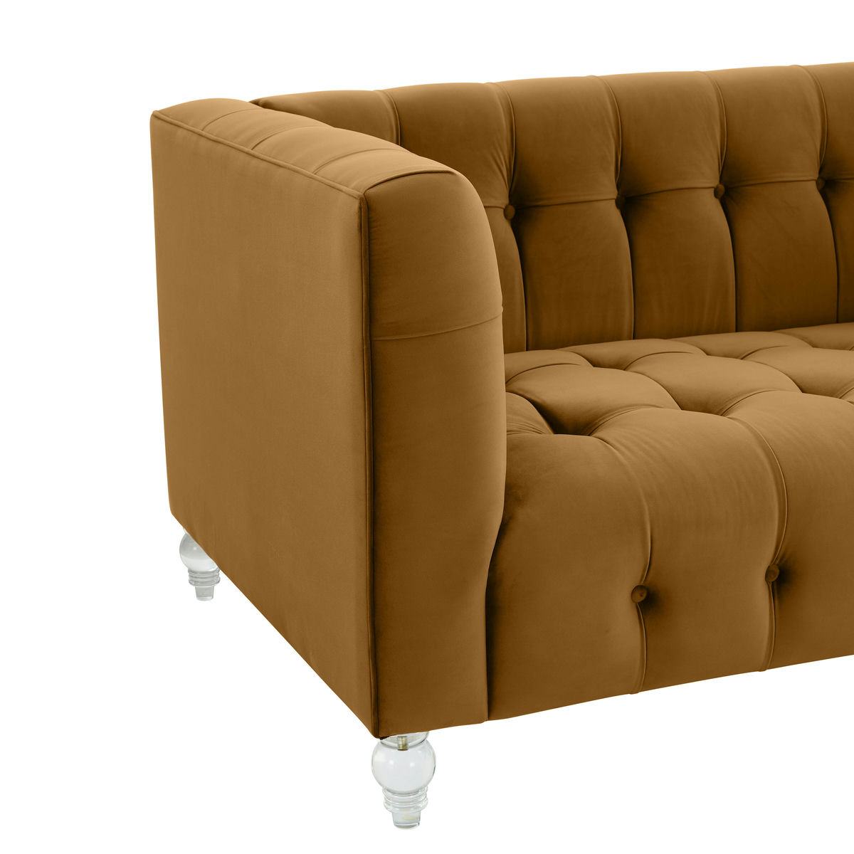TOV Furniture Bea  Cognac Velvet Loveseat