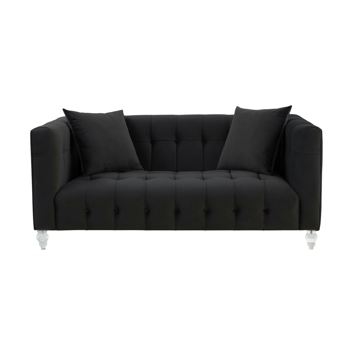 TOV Furniture Bea Black Velvet Loveseat