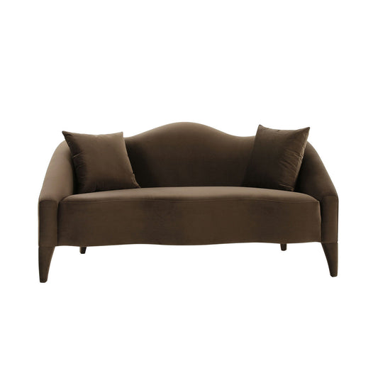 TOV Furniture Naya Chocolate Velvet Loveseat
