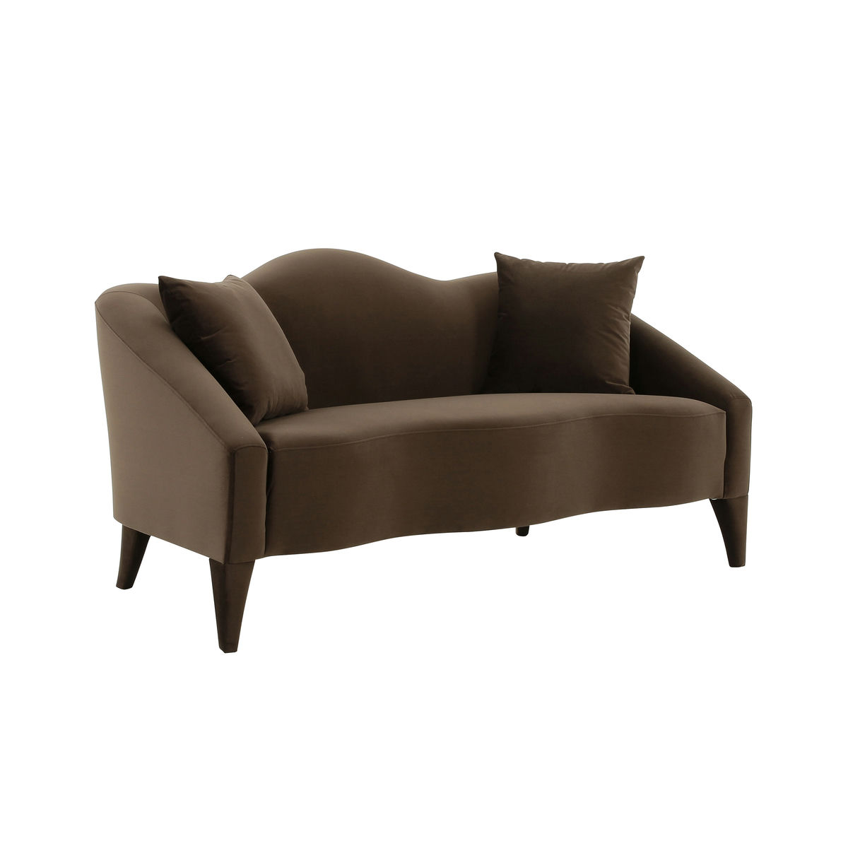 TOV Furniture Naya Chocolate Velvet Loveseat