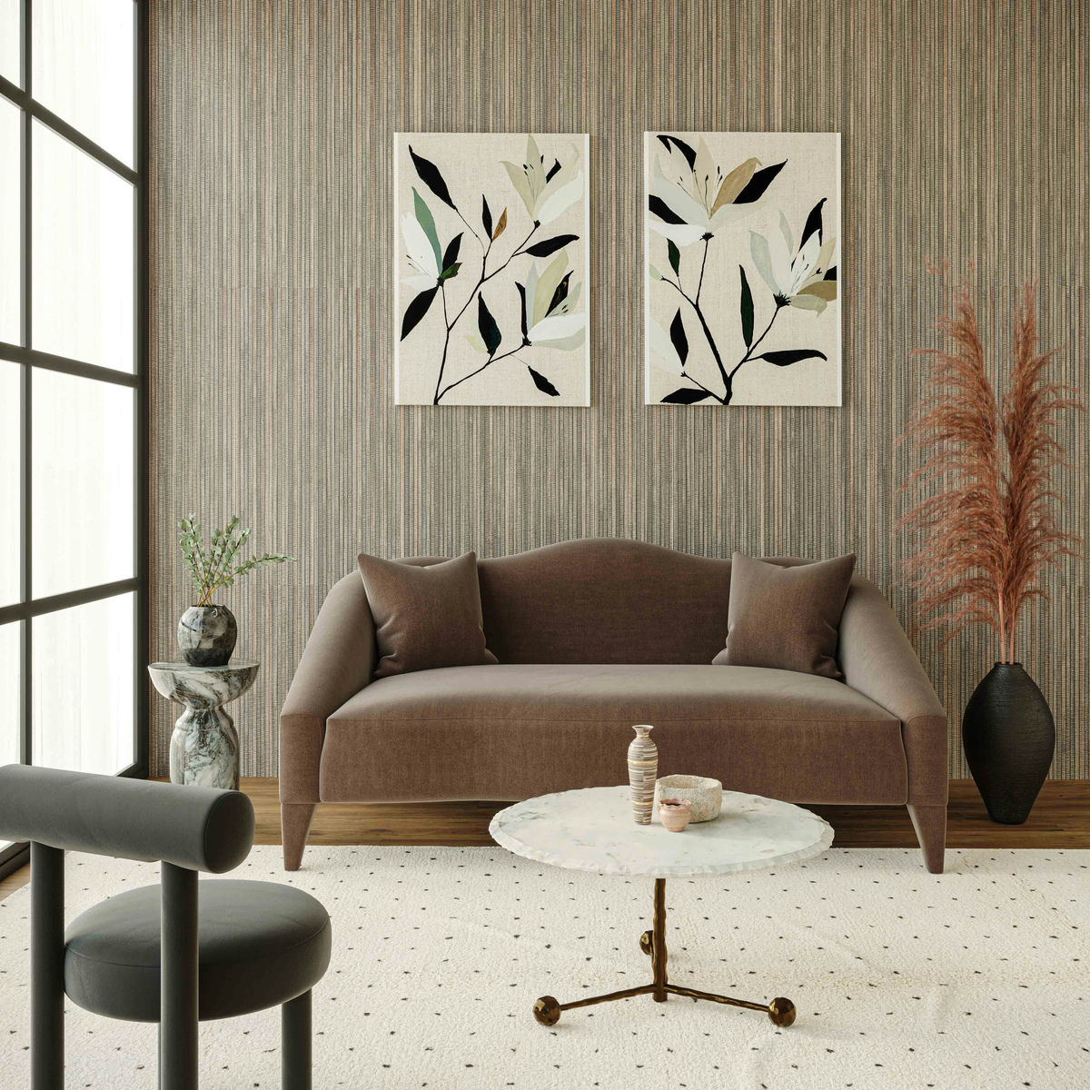 TOV Furniture Naya Chocolate Velvet Loveseat