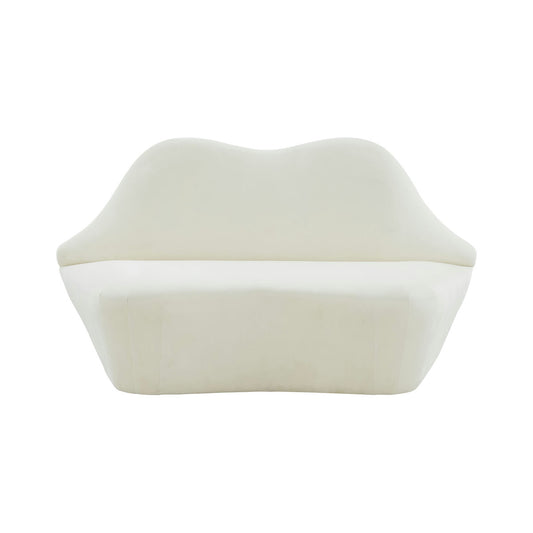 TOV Furniture Lips Cream Velvet Settee