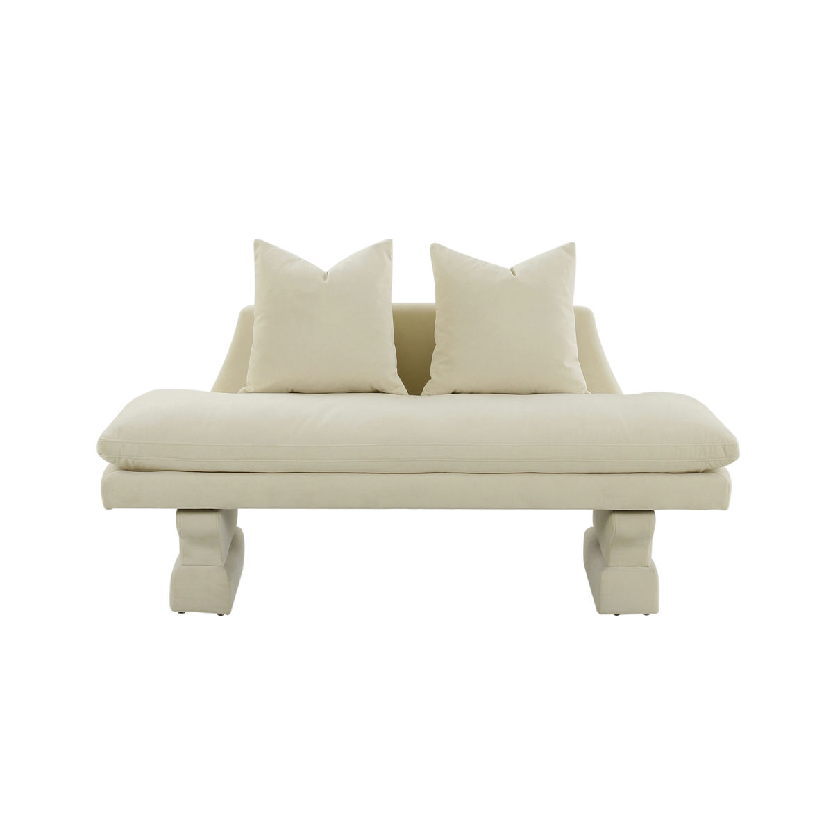 TOV Furniture Hyde Champagne Velvet Pedestal Sofa