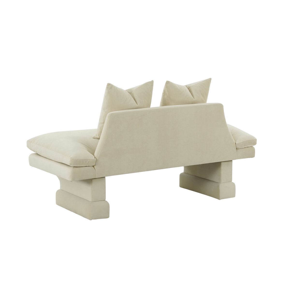 TOV Furniture Hyde Champagne Velvet Pedestal Sofa