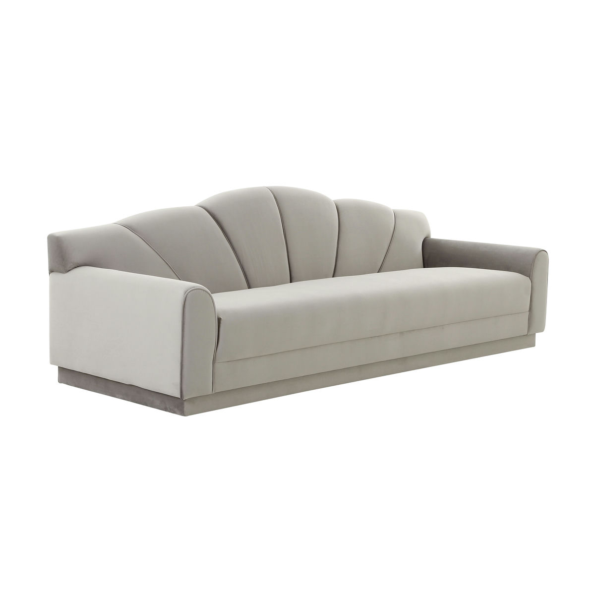 TOV Furniture Bianca Light Grey Velvet Sofa