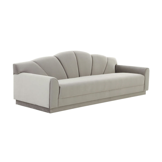 TOV Furniture Bianca Light Grey Velvet Sofa