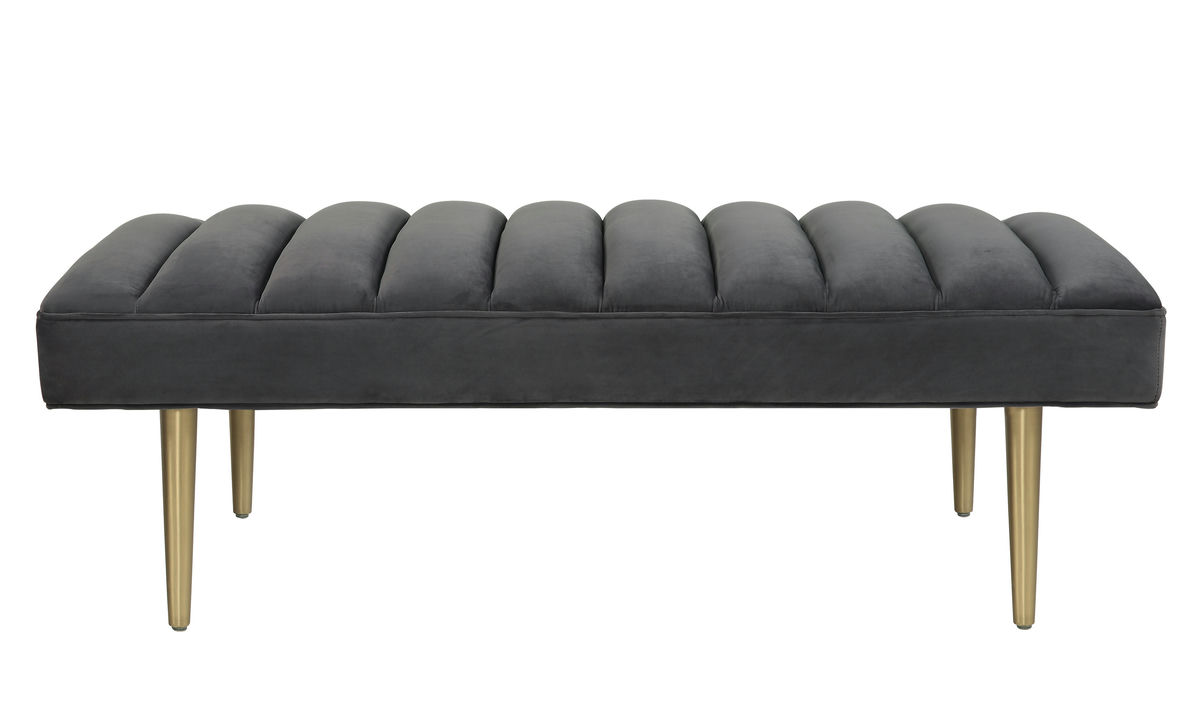 TOV Furniture Jax Grey Velvet Bench