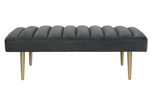 TOV Furniture Jax Grey Velvet Bench