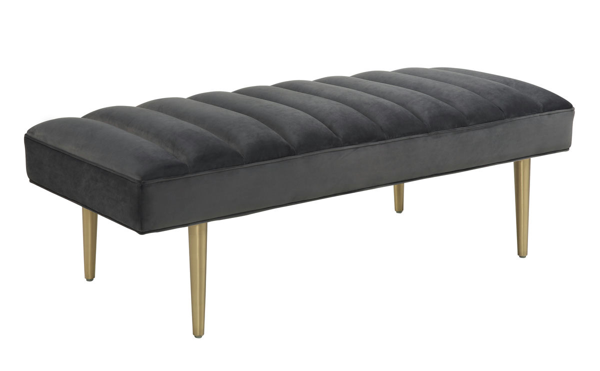 TOV Furniture Jax Grey Velvet Bench