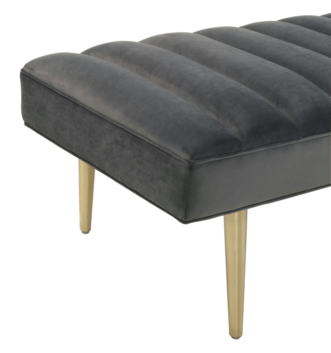 TOV Furniture Jax Grey Velvet Bench