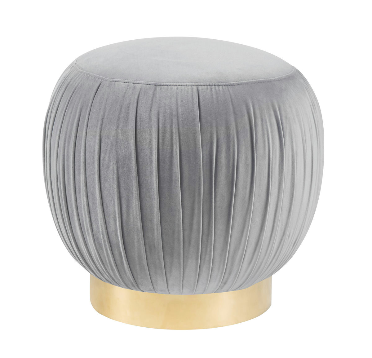 TOV Furniture Tulip Grey Velvet Ottoman