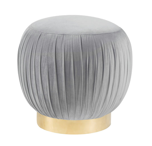 TOV Furniture Tulip Grey Velvet Ottoman