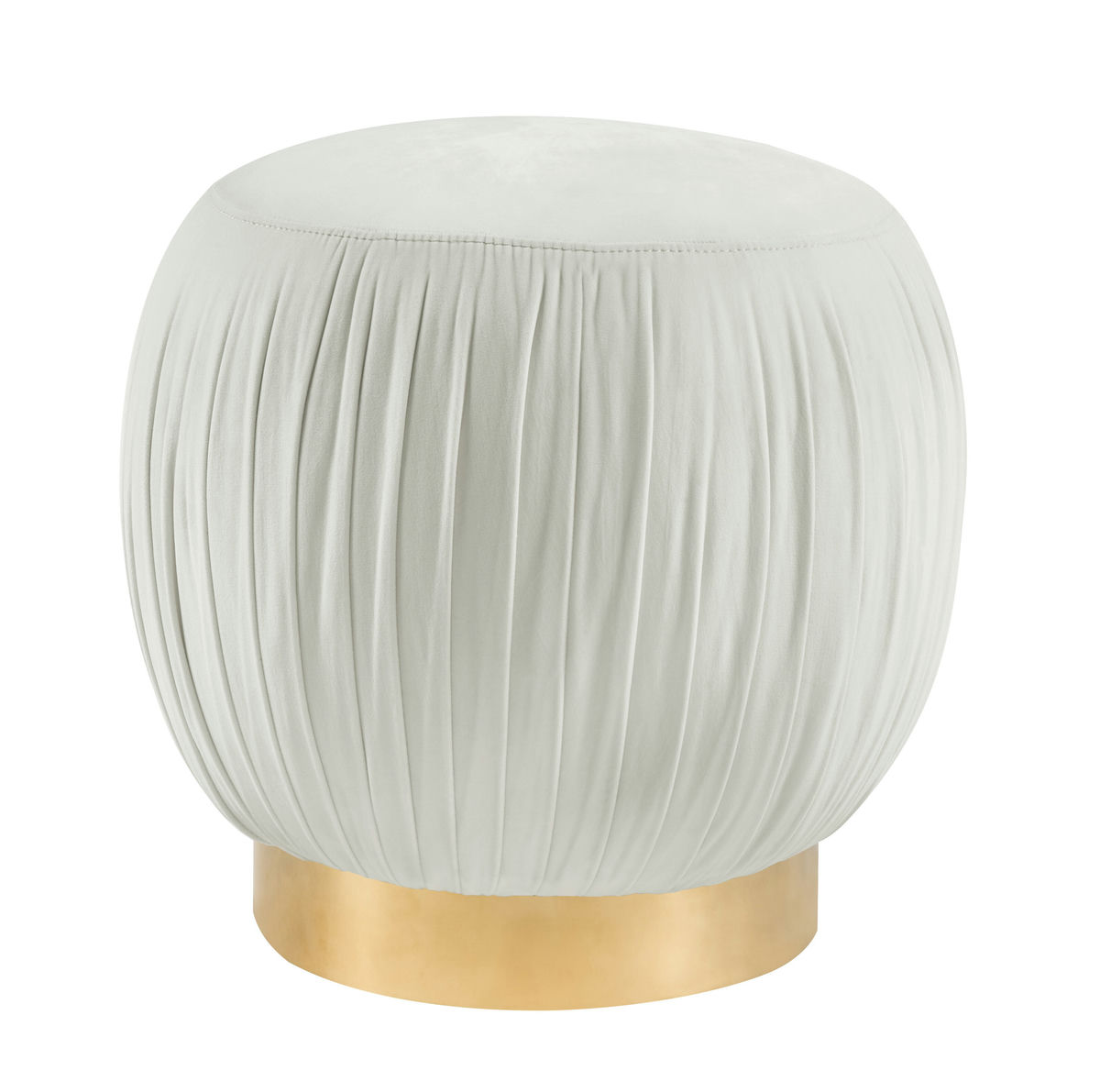 TOV Furniture Tulip Cream Velvet Ottoman