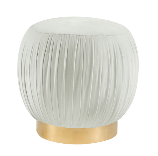 TOV Furniture Tulip Cream Velvet Ottoman