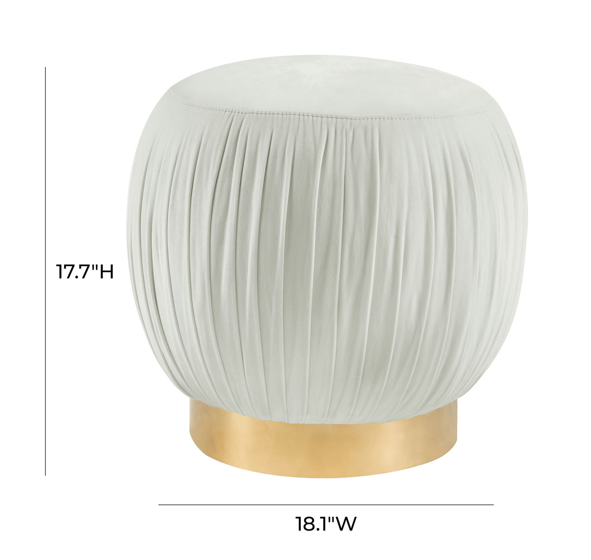 TOV Furniture Tulip Cream Velvet Ottoman