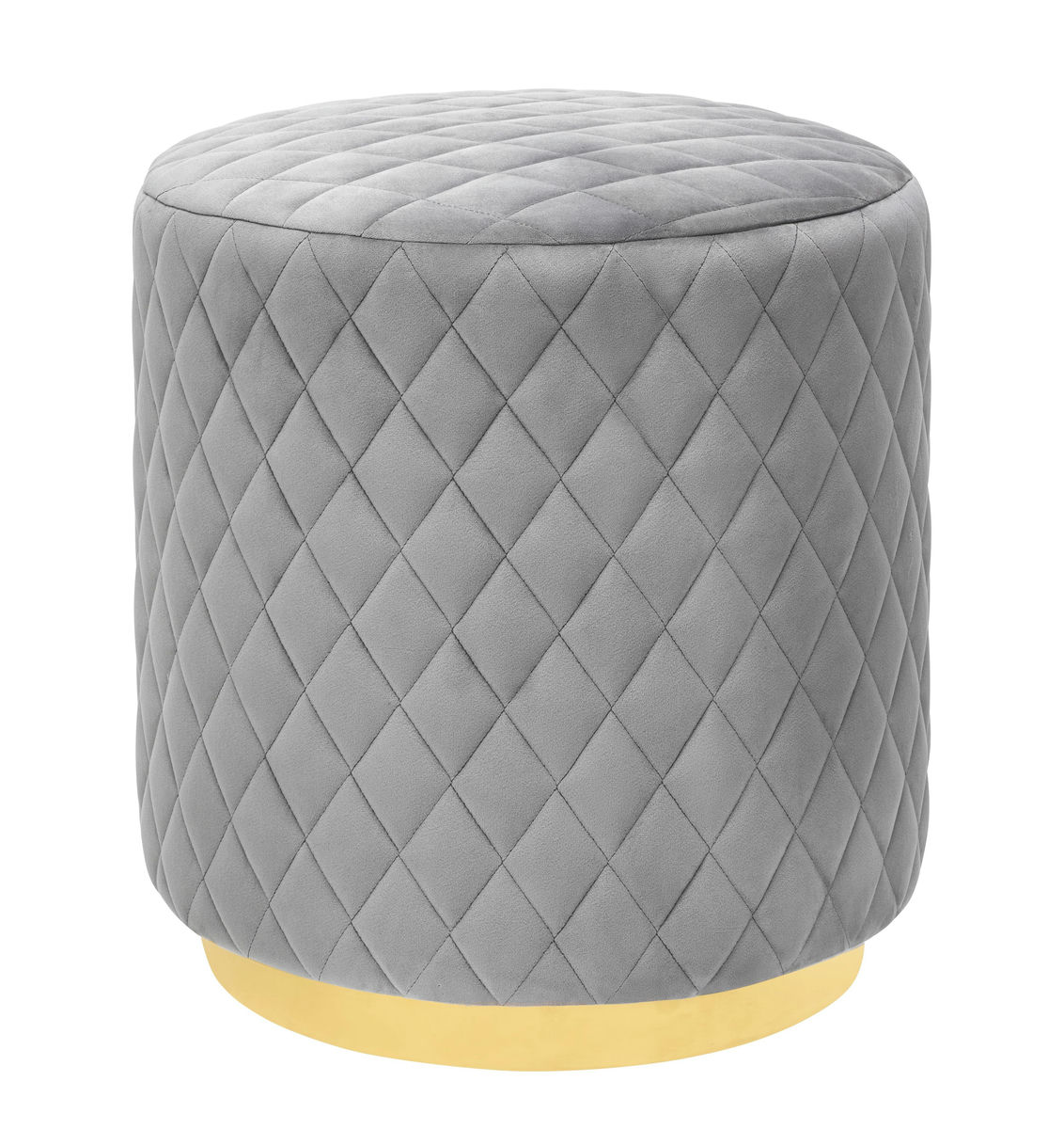 TOV Furniture Abir Grey Velvet Ottoman