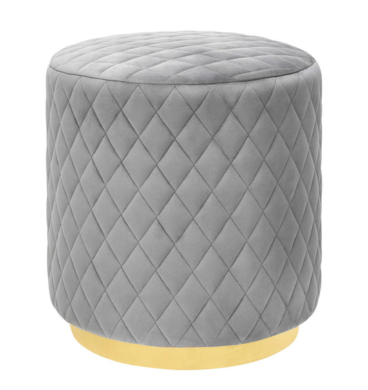 TOV Furniture Abir Grey Velvet Ottoman