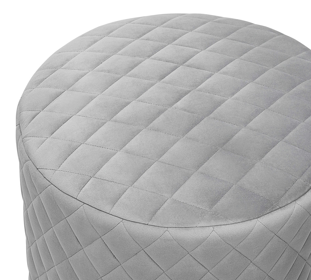 TOV Furniture Abir Grey Velvet Ottoman
